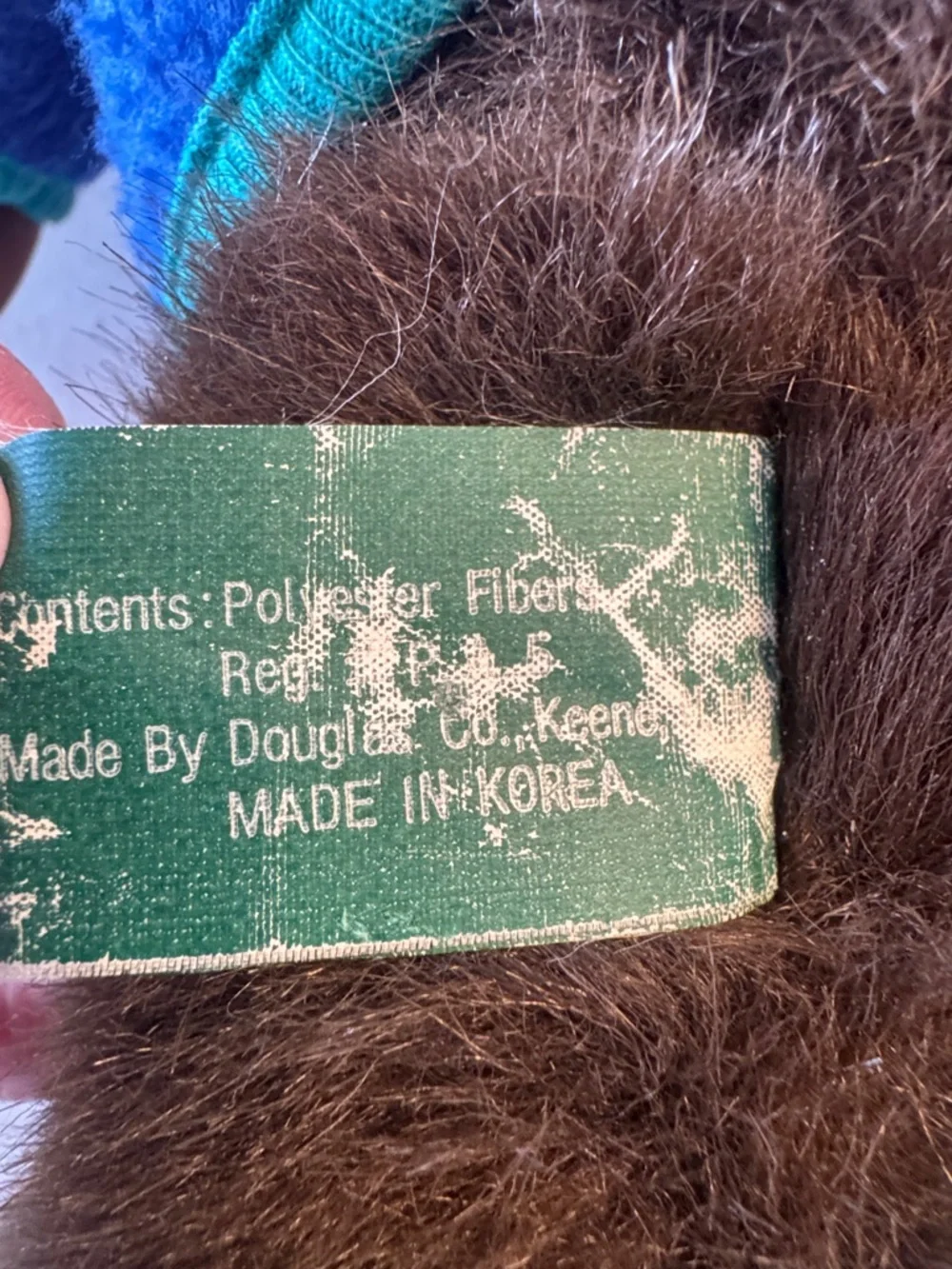 Vintage! L.L. Bean Teddy Plush Dark Brown Bear in Blue Fleece with Red Pack - Picture 6 of 9